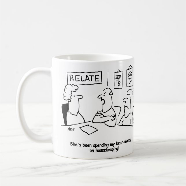 Mug La femme dépense l'argent de la bière du mari pour (Gauche)