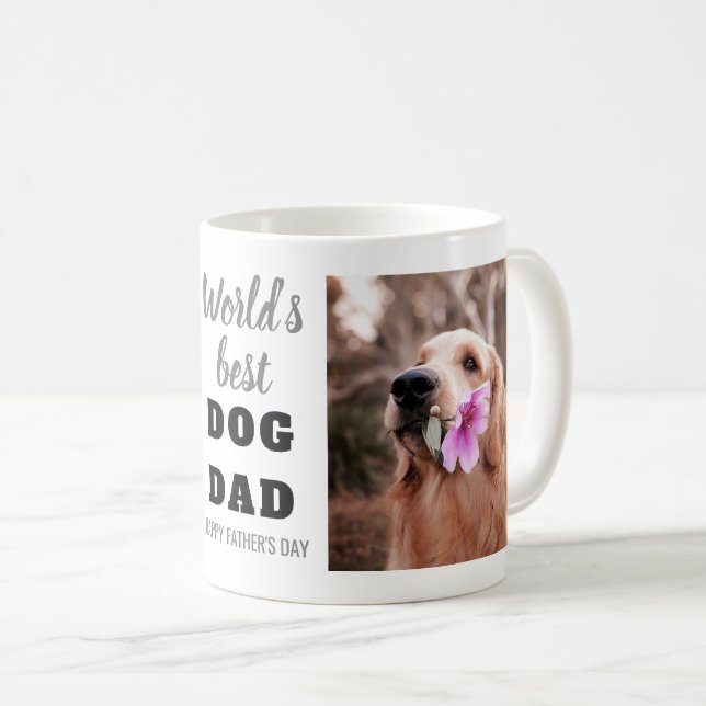Mug La Fête des pères 2 du meilleur papa chien du mond (Devant droit)