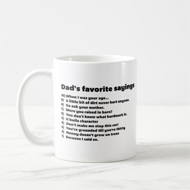 Mug La fête des pères cite des énonciations drôles de (Gauche)