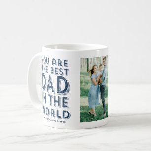 Mug La Fête des pères Photo Bleue Du Meilleur Père 