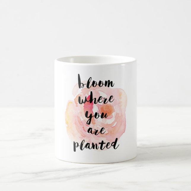 Mug La fleur où vous êtes aquarelle plantée s'est (Centre)