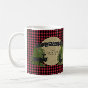 Mug La forêt de Cabines rouges de cerfs-noirs de Buff