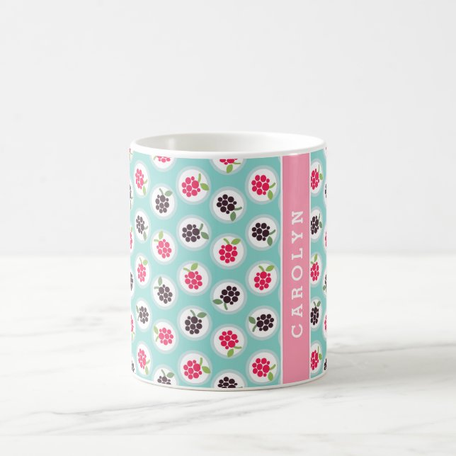 Mug La framboise girly mignonne de turquoise modèle le (Centre)