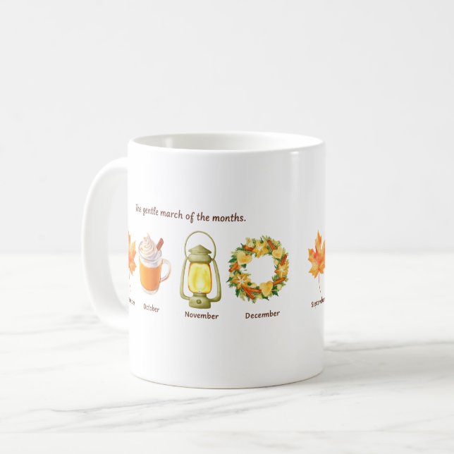 Mug La gentille marche des mois - Symbolisme d'automne (Devant gauche)