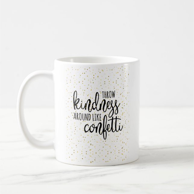 Mug La gentillesse de jet de confettis d'or aiment (Gauche)