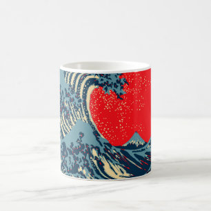 Mug La grande vague de Hokusai dans le style coloré