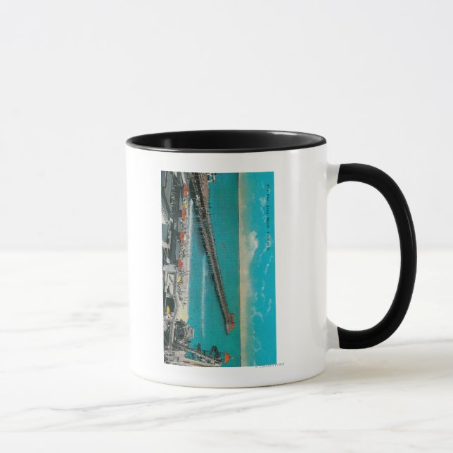 Mug La jetée et la plage et Long Beach (Droite)