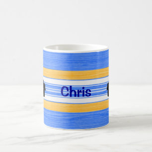 Mug La ketmie fleurit les rayures bleues