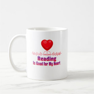 Mug La lecture est bonne pour mon coeur