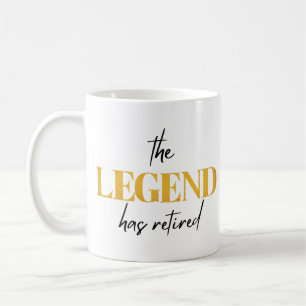 Mug La légende a retraité, noir et or