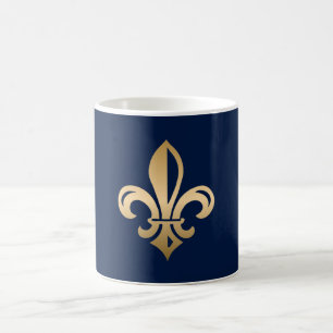 Mug La luxueuse Gold Fleur de Lis Navy
