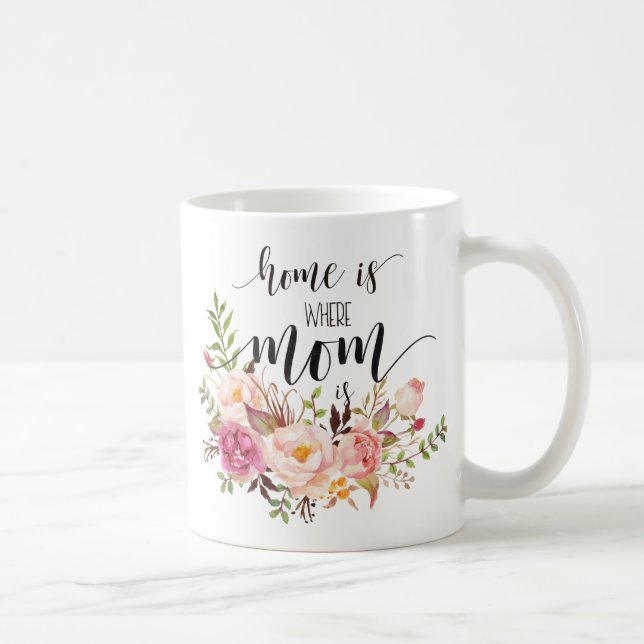 Mug "La maison c'est où est la mère" cadeau de jour/an (Droite)