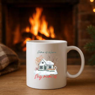Mug La Maison Où Ma Mère Est | Aquarelle d'hiver