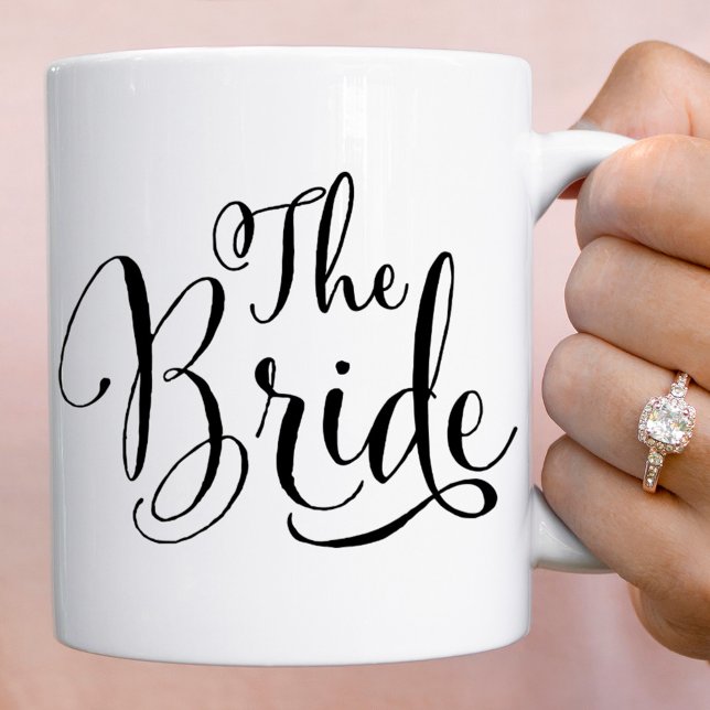 Mug La mariée élégant écriture noire Mariage (Créateur téléchargé)