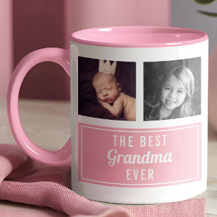 Mug La Meilleure Mamie Collage Photo Rose