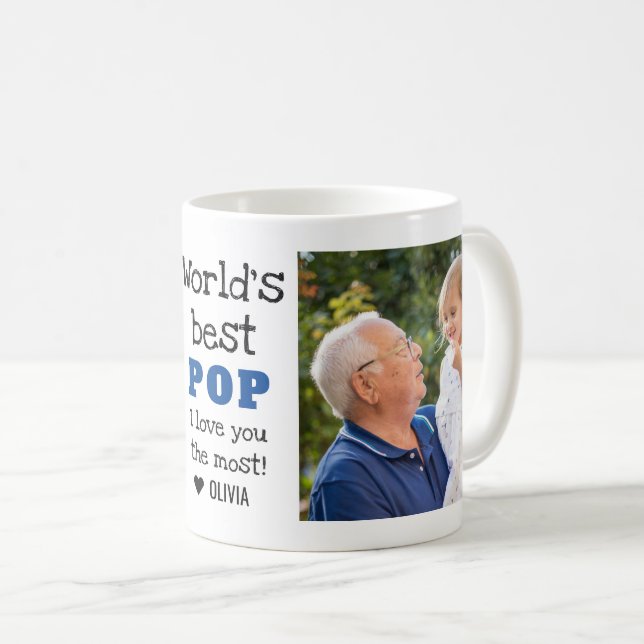 Mug La meilleure pop du monde t'aime le plus 2 photos (Devant droit)