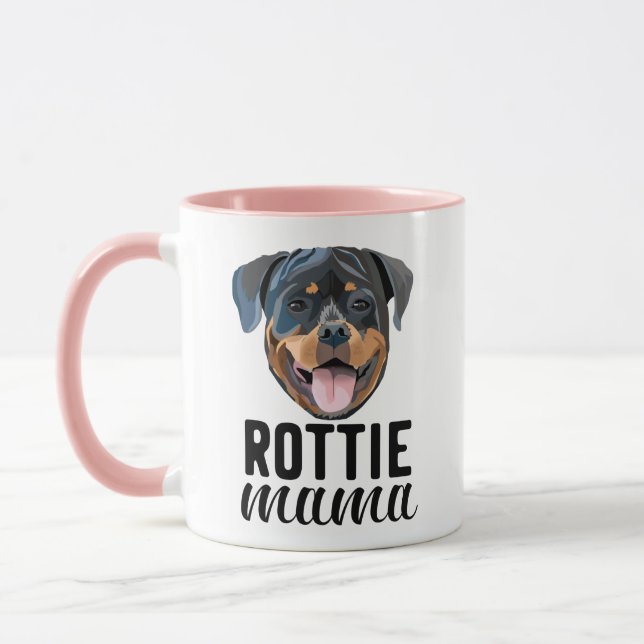Mug La mère de chien de Rottweiler personnalisée avec  (Gauche)