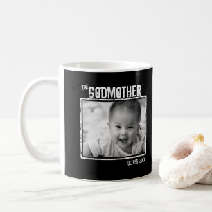 Mug La mère Dieu   Photo personnalisée et nom noir
