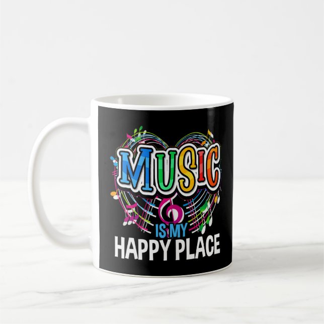 Mug La Musique Est Mon Endroit Heureux Inspirant La Mu (Gauche)