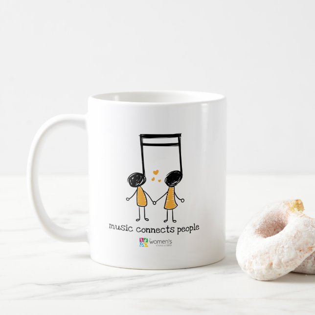 Mug La musique jaune connecte les gens (Avec donut)