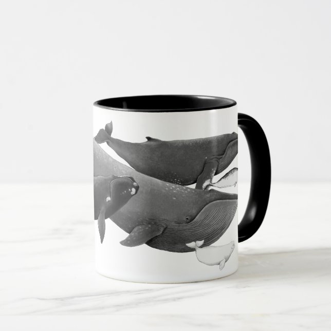 Mug La Nage Des Baleines Illustration Art Whale (Devant droit)