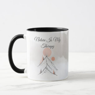 Mug La nature est ma thérapie Ligne de montagne mini