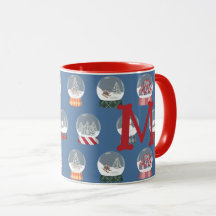 La neige globes motif tout-en-un avec monogramme -