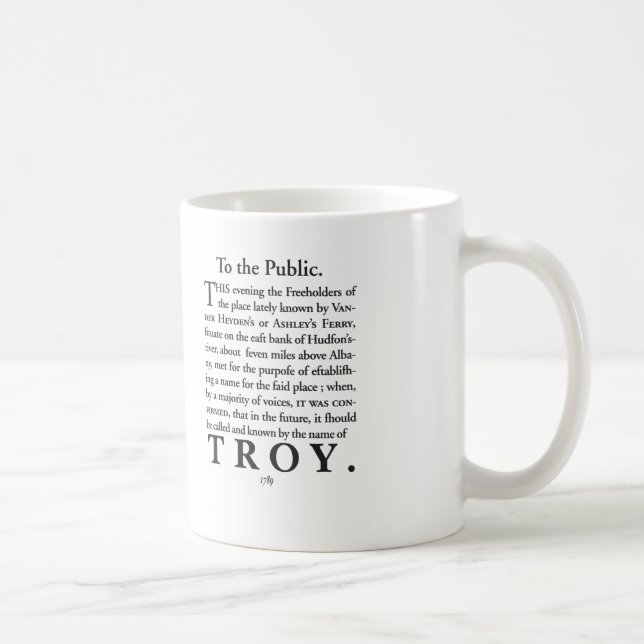 Mug La nomination de Troie, NY 1789 (Droite)