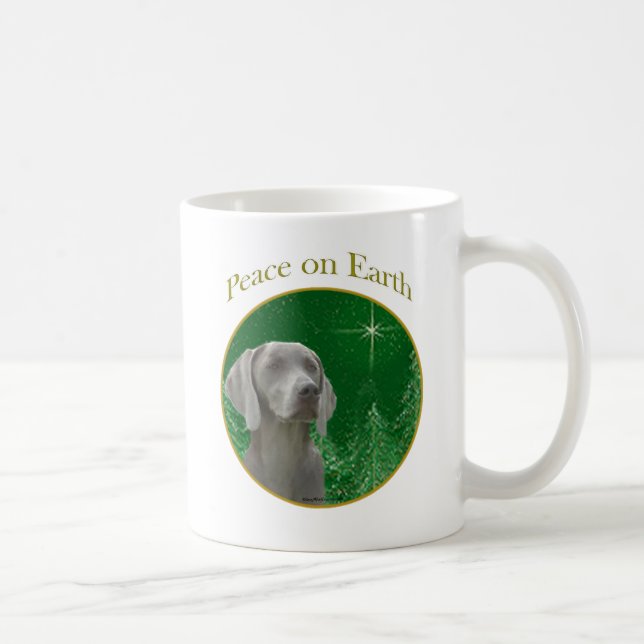 Mug La paix de Weimeraner sur Terre (Droite)