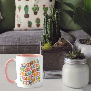 Mug La paix mondiale commence dans la cuisine, Fleurs 