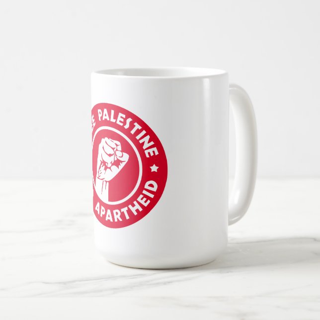 Mug La Palestine libre met fin à l'apartheid (Devant droit)