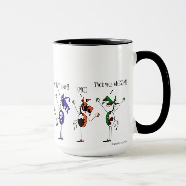 Mug La peinture mignonne peint la bande dessinée de (Droite)