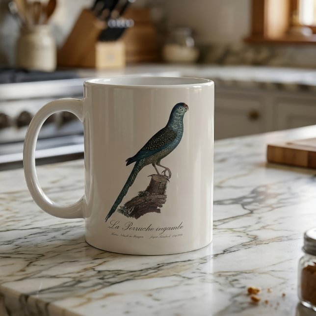 Mug La Perruche ingambe (Ground Parrot or Swamp Parrot, Pezoporus Wallicus. Coffee Mug)