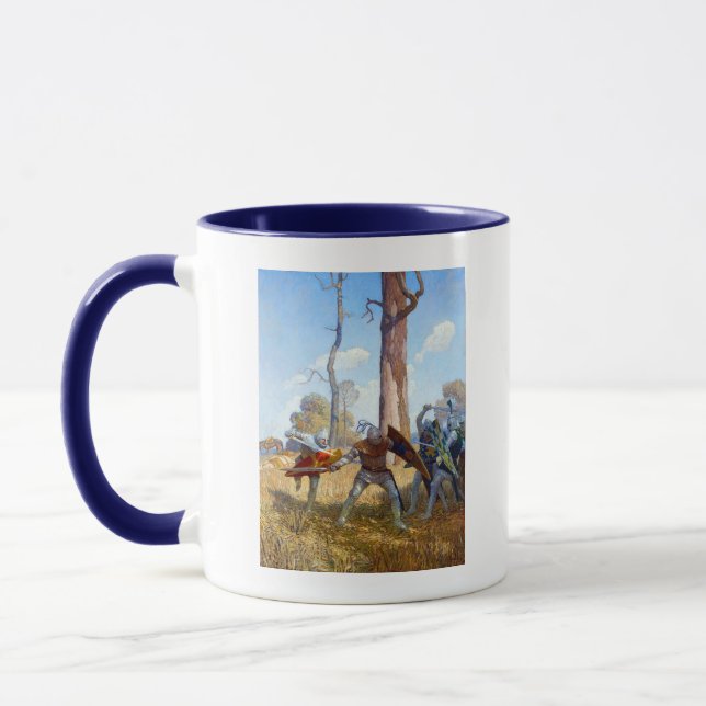 Mug La pose de sir Lamorak, vers 1922 par N.C. Wyeth (Gauche)