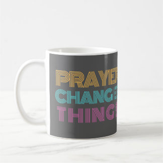 Mug La prière change les choses Retro Colorful chrétie