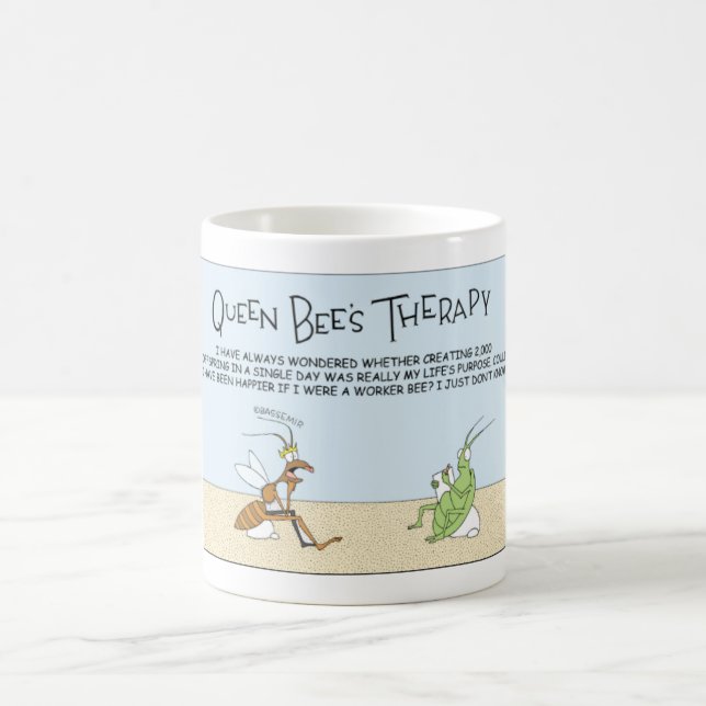 Mug La reine des abeilles va à la thérapie (Centre)