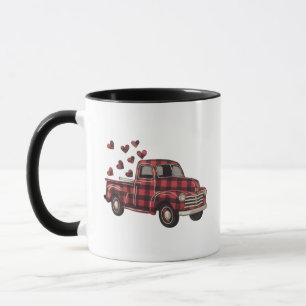 Mug La Saint-Valentin Camion Drôle Buffalo Plaid Léopa
