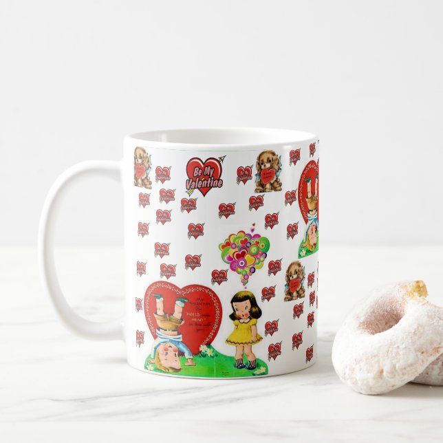 Mug La Saint-Valentin, les grenouilles (Avec donut)