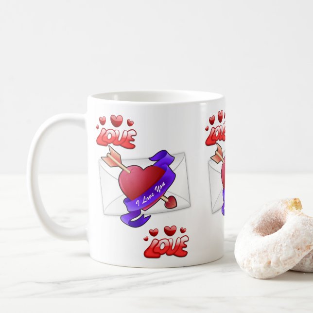 Mug La Saint-Valentin, les grenouilles (Avec donut)
