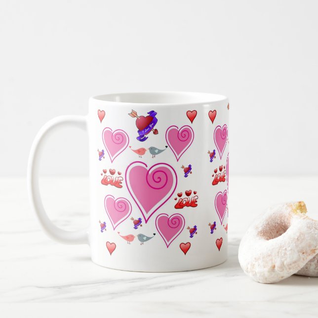 Mug La Saint-Valentin, les grenouilles (Avec donut)