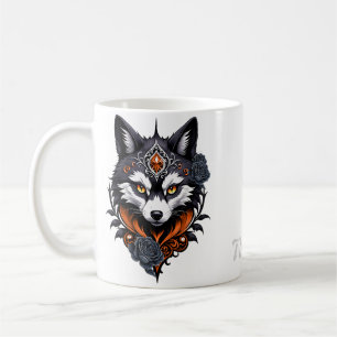 Mug La tête de loup majestueuse, finie en profondeur,