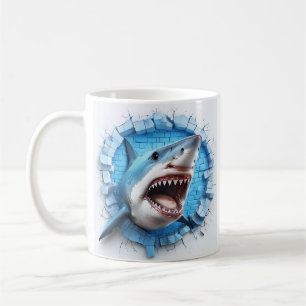 Mug La Tête Réaliste De Requin En Brise Bleue