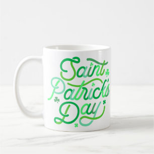 Mug La typographie de Saint Patrick  Happy Shamrock Wh