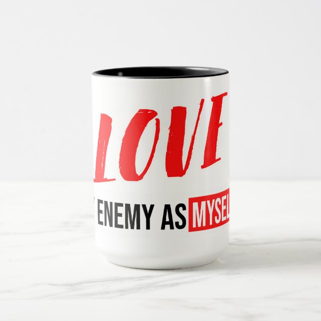 Mug La Typographie Moderne Conception Des Phrases "Amo (Centre)