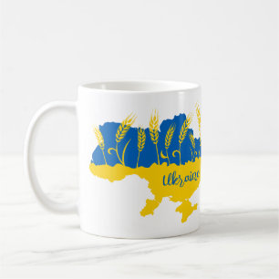 Mug La typographie ukrainienne et l'oreille au blé sur