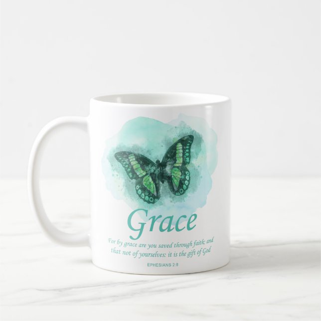 Mug La Verse des papillons de la Bible chrétienne des  (Gauche)