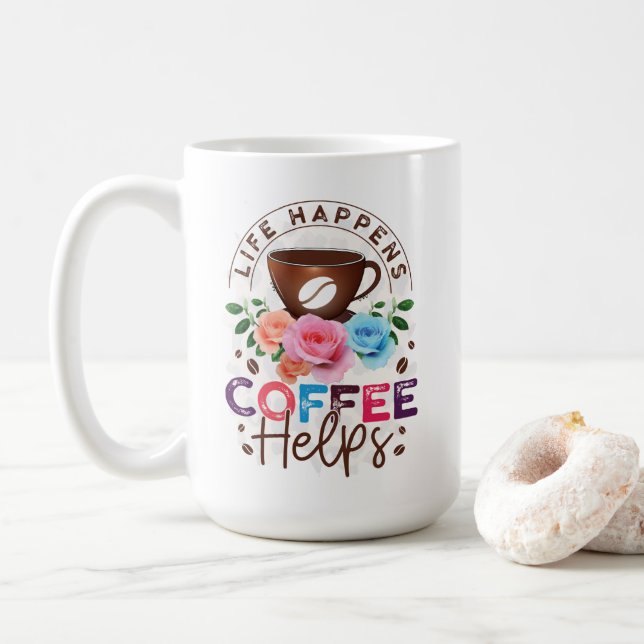Mug La vie arrive café aide (Avec donut)