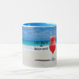 Mug La vie commence à la retraite, boisson fraîche 