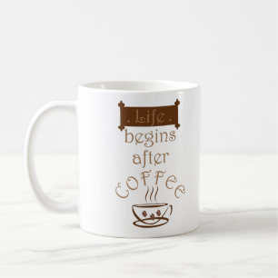 Mug la vie commence après le café drôle