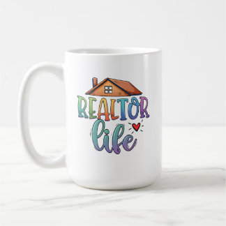 Mug La vie d'agent immobilier personnalisée Arc-en-cie